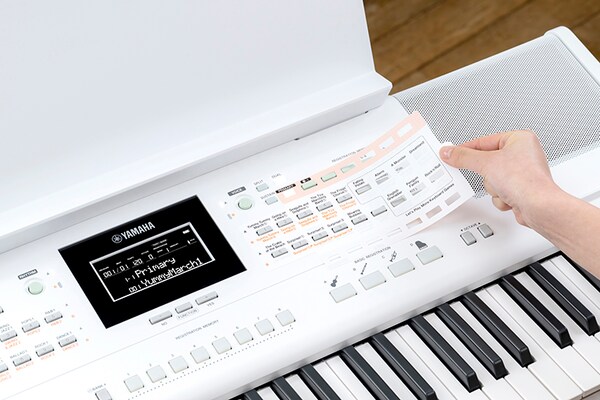 Overlaying the Primary sheet onto the panel, and pressing the corresponding buttons to set the sounds automatically