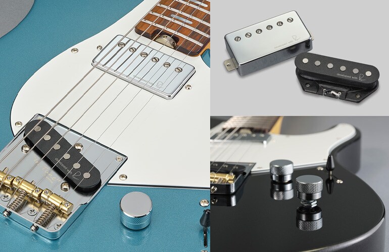 Close-up photo of the pickups and tone knob of Pacifica SC Professional