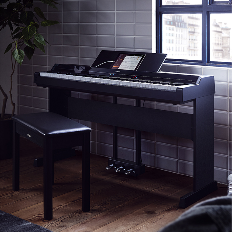 A Yamaha P-S500 digital piano in a room