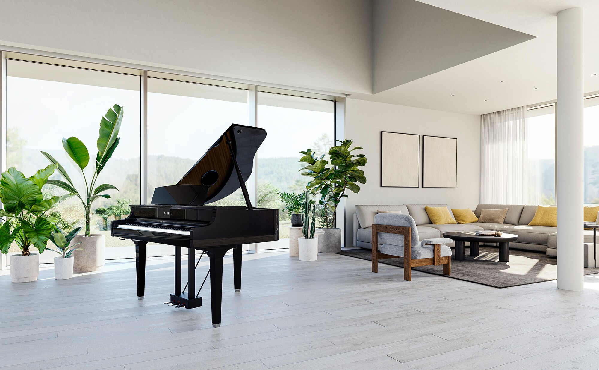 Yamaha Clavinova CLP-895GP (Polished Ebony) in the living room