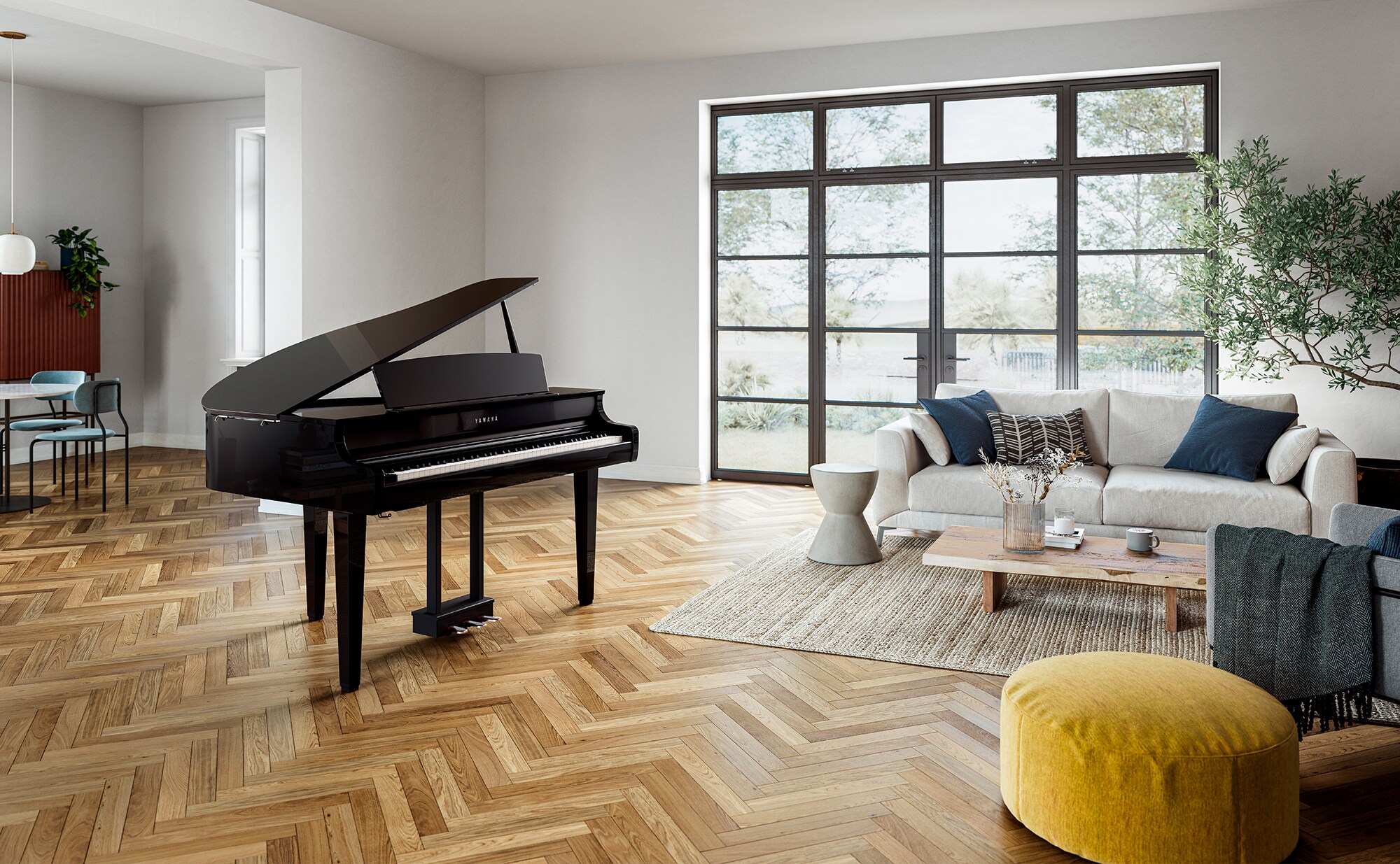 Yamaha Clavinova CLP-865GP (Polished Ebony) in the living room