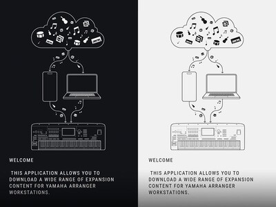 The Image of Yamaha Application EXPANSION EXPLORER's Light and Dark Modes which user can switch in the App.