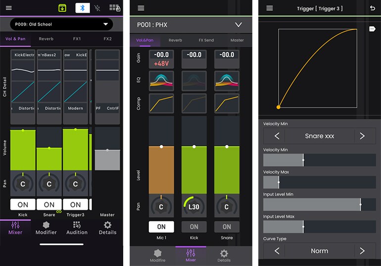 หน้าจอแอป EAD Touch จะแสดงการตั้งค่าอย่างละเอียด