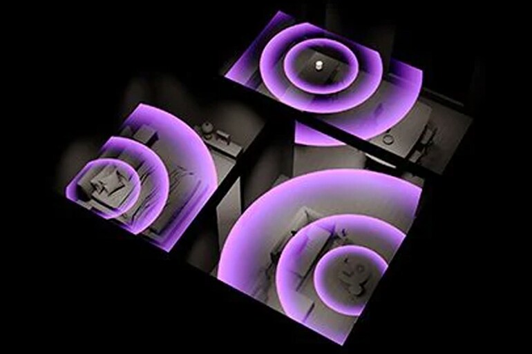 รูปภาพจำลองการแบ่งปันเสียงเพลงไปยังแต่ละห้องในบ้าน