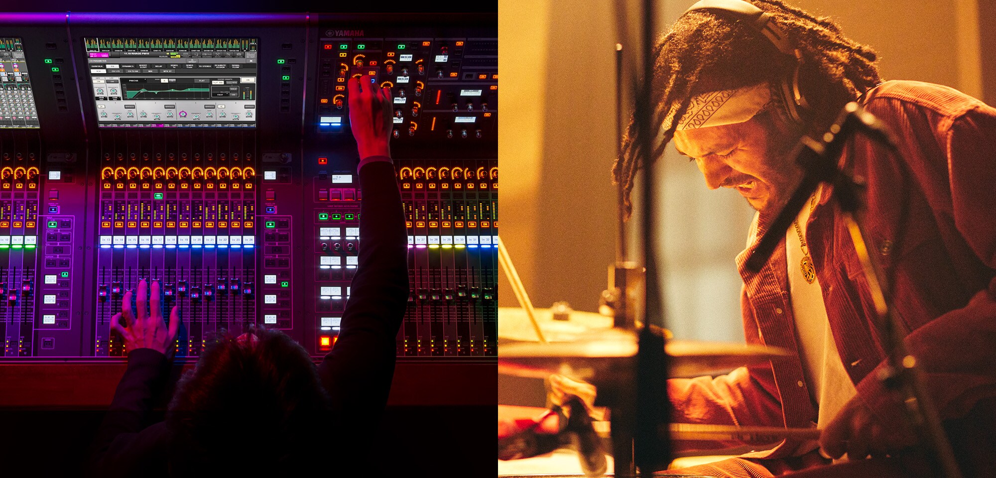 PA มิกเซอร์และกลอง