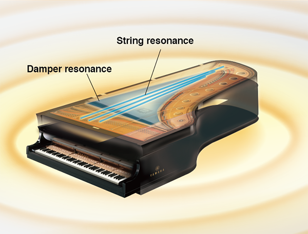 A diagram depicting Yamaha’s Virtual Resonance Modeling