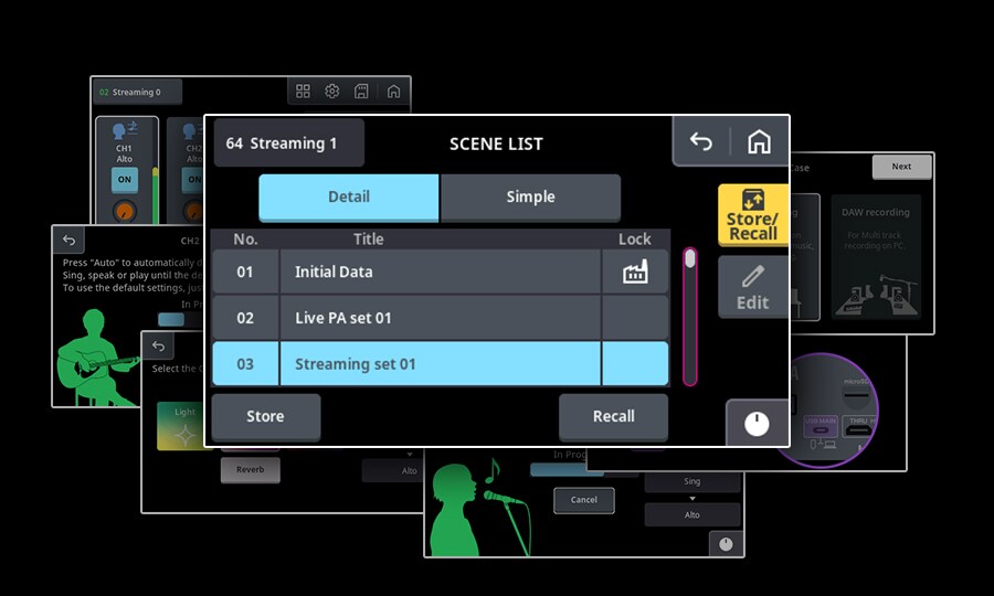 Yamaha URX44V: เปลี่ยนแปลงการตั้งค่าได้อย่างรวดเร็วด้วย Scene Recall