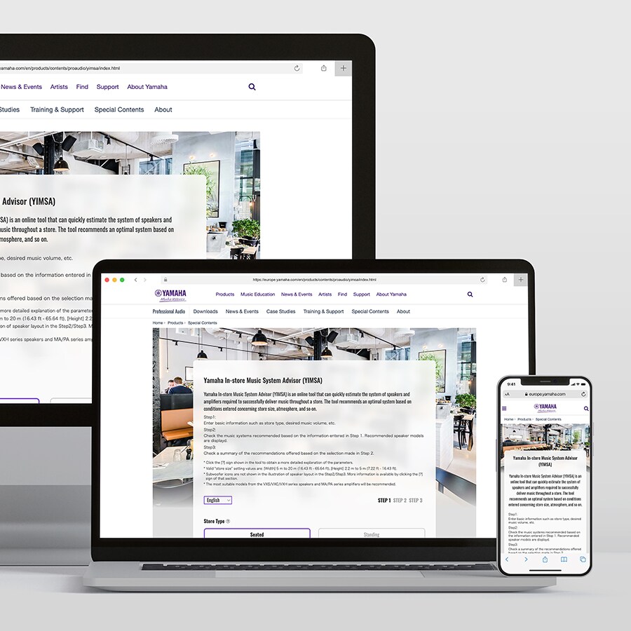 A feature image of YIMSA, showing that YIMSA used on web browsers using PCs, Macs, and mobile phones.