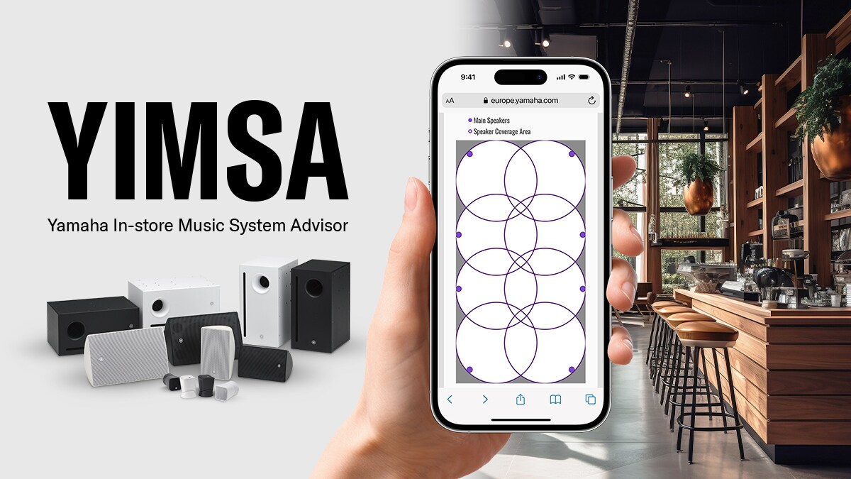 A banner link to the page of YIMSA (Yamaha In-store Music System Advisor) introduction.